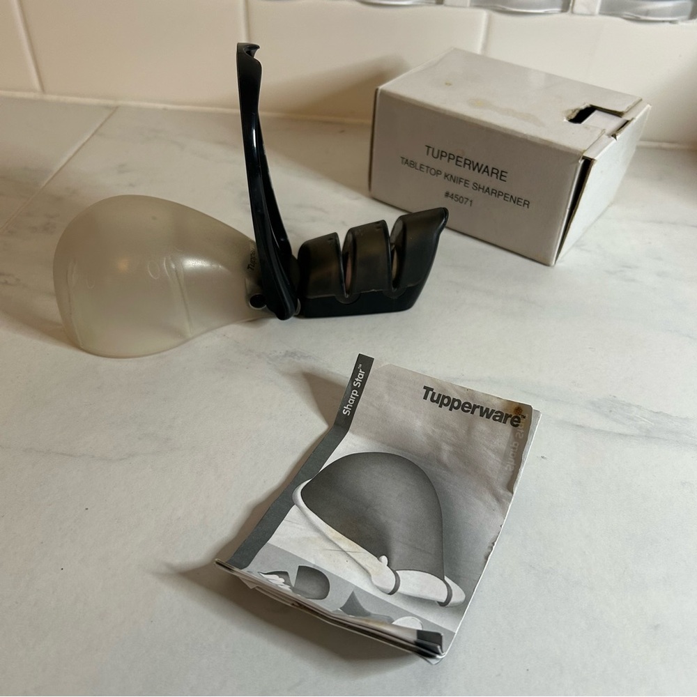 Tupperware Black and White Knife Sharpener
